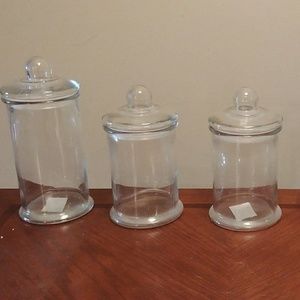 Clear glass jars